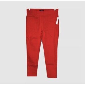 Denim 24/7 Red Pull On Jeggings 12W New Skinny Jeans High Waisted Plus Size